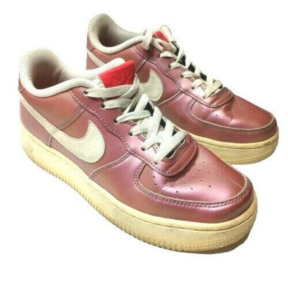 NIKE Air Force One 1 Pink Leather SHOES 4.5 Yougth